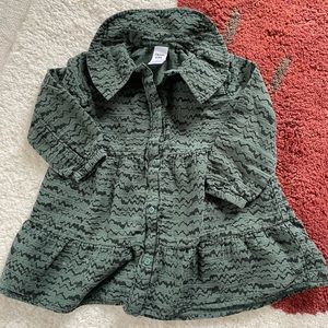 Nordstrom open edit tiered dress olive green size 3T